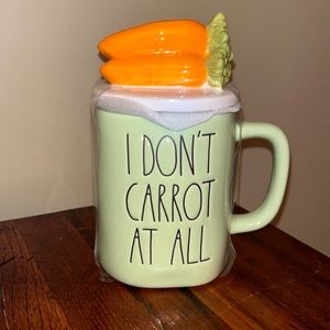 Rae Dunn Easter I DON'T Carrot All Ceramic Mug With Carrot Lid